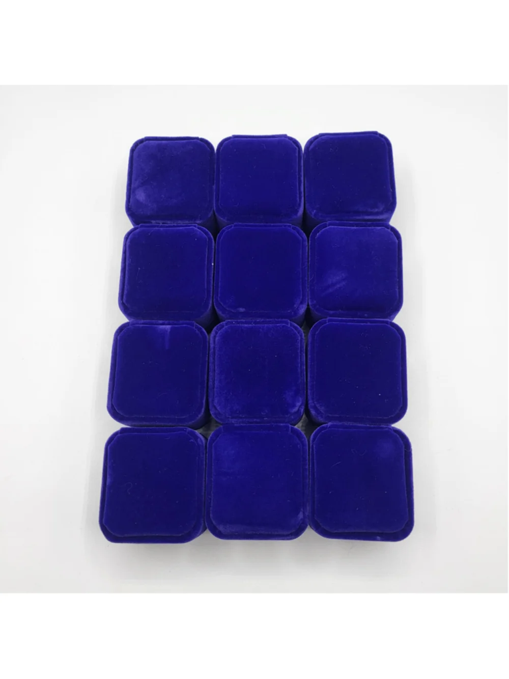 Set of 12 Royal Blue Velvet Ring Boxes – Hinged Jewelry Gift Display Boxes -NWOT